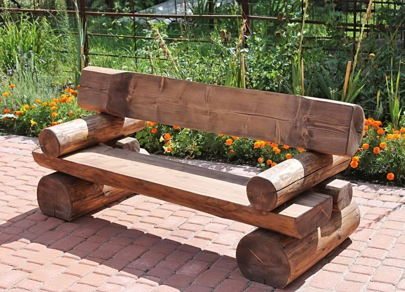 Как самому сделать садовую скамейку из бревна для дома и дачи